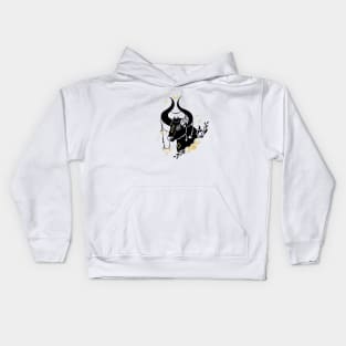 Black and Gold Zodiac Sign TAURUS Kids Hoodie